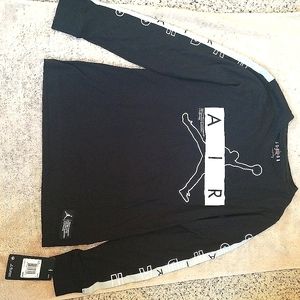Jordan long sleeve black shirt boys size large